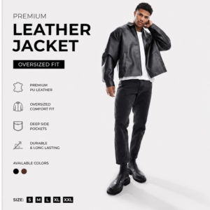 Premium PU Leather: Soft-touch, long-lasting synthetic leather crafted to withstand daily wear. Functional Storage: Deep side pockets offer convenient utility and secure room for essentials. Versatile Styling: Features a classic shirt-style collar, full zip closure, and clean button cuffs. Product Details Material: 100% Premium PU Leather